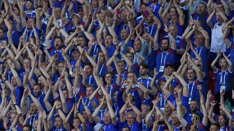 Iceland fans perform the 'thunder clap'