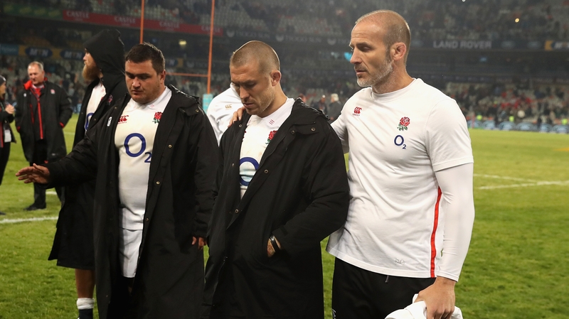 Mike Brown has a confrontation after England's 2nd Test loss to South Africa in Bloemfontein