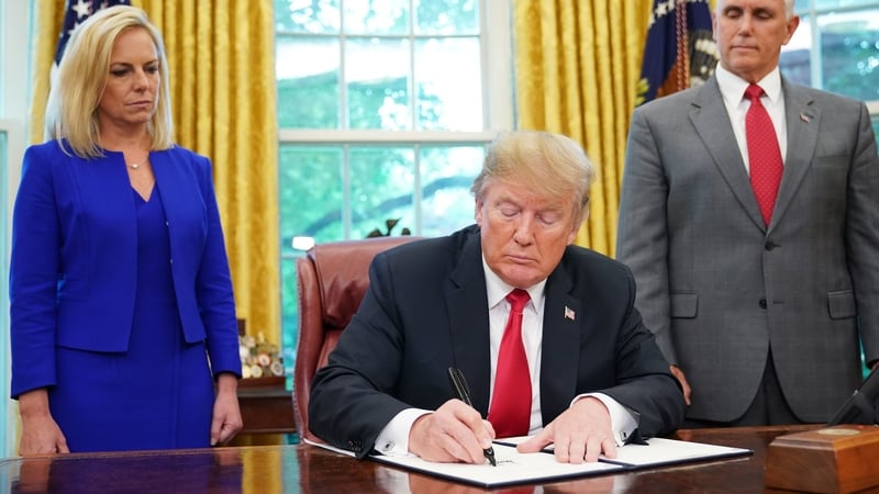 Donald Trump said he does not like the sight of families being separated