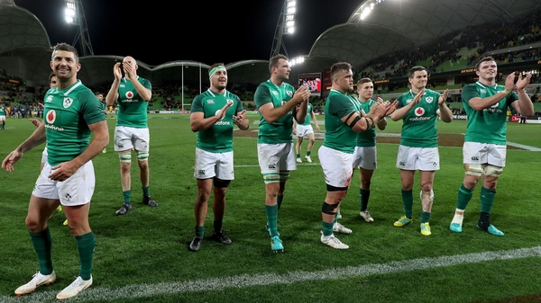 Ireland celebrate their win against Australia