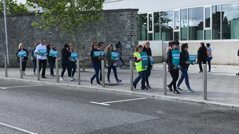 Roscommon County Council staff members on strike last week