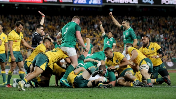CJ Stander powers over for the opening try of the game