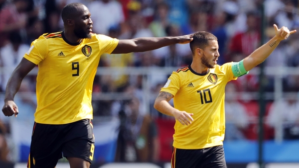 Lukaku (L) and Hazard both scored twice for Belgium
