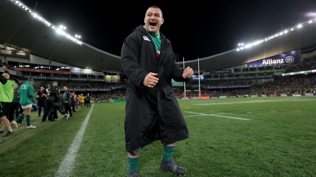 Jack McGrath celebrates at the final whistle