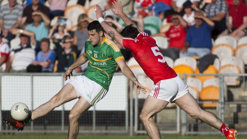 Leitrim's Damien Moran and Derek Maguire of Louth