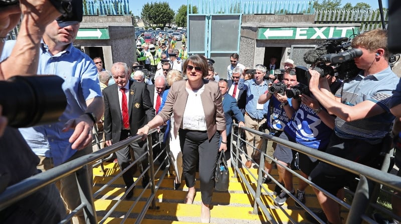 Arlene Foster at the Ulster final between Fermanagh and Donegal in Clones, Co Monaghan