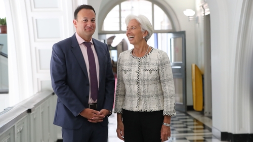 IMF director Christine Lagarde met Taoiseach Leo Varadkar at Government Buildings