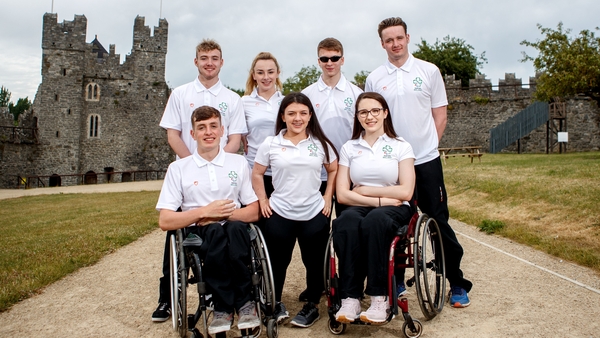 Team Ireland's Barry McClements, Patrick Flanagan, Ellen Keane, Nicole Turner, Sean O'Riordan, Ailbhe Kelly and Jonathan McGrath
