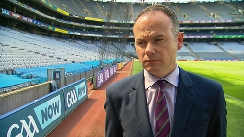 GAA director of communications Alan Milton speaking in Croke Park today