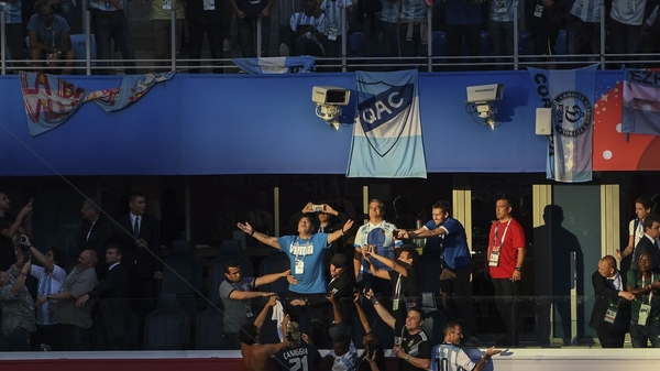 Maradona was in high spirits during the game