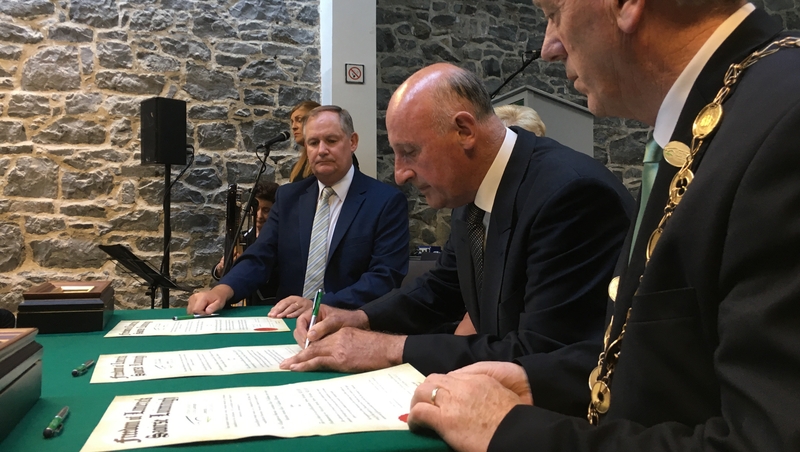 Ben O'Sullivan (centre) was seriously injured in the attack in 1996