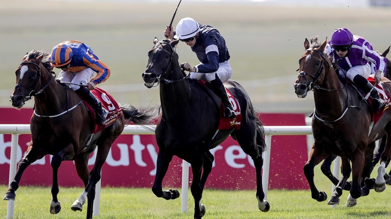 Donnacha O'Brien on Latrobe (C) wins The Dubai Duty Free Irish Derby
