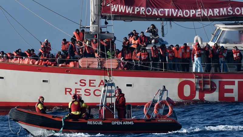 The Open Arms vessel arrived in Barcelona today with 60 migrants on board