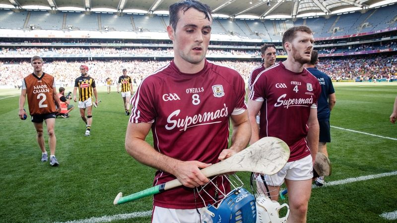 Galway's Johnny Coen and John Hanbury after the game
