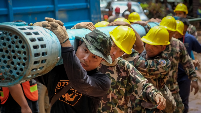 Rescuers were trying to drill down to the caves to reach the boys