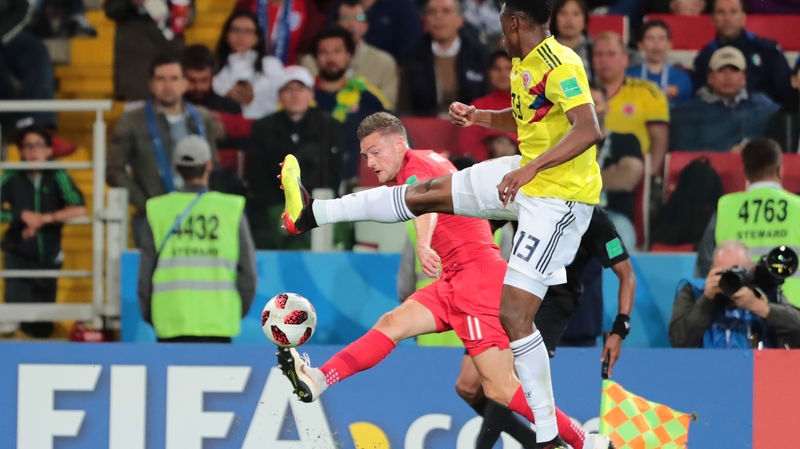 Jamie Vardy came on as a sub against Colombia