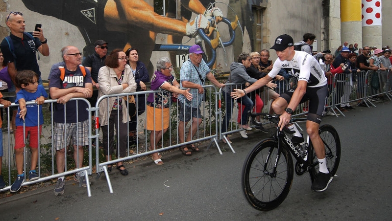 Chris Froome at yesterday's team presentation