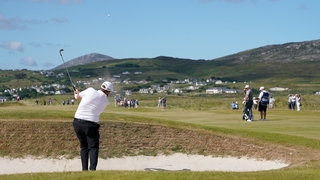 Shane Lowry playing the second round of the Irish Open in Ballyliffin
