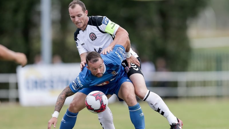 Waterford's Noel Hunt and Derek Pender of Bohemians