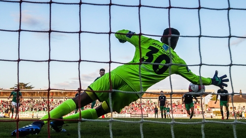 Gavin Bazunu saves Kieran Sadlier's penalty