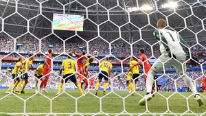 A rocket from the head of Harry Maguire gave England the lead after 30 minutes