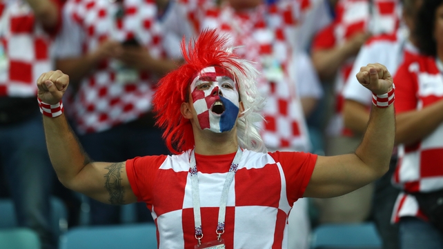 A Croatian supporter soaks up the pre-match atmosphere