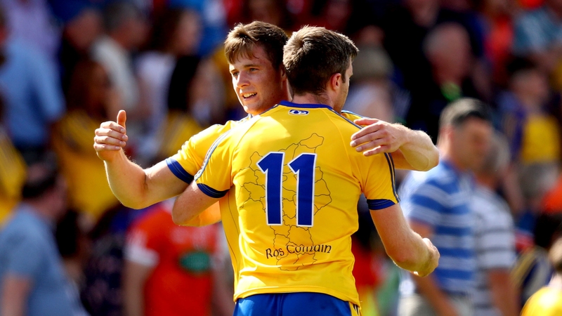 Cathal Cregg and Fintan Cregg at the final whistle following Roscommon's six-point win over Armagh