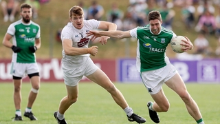 Fermanagh's Eoin Donnelly with Kevin Feely of Kildare
