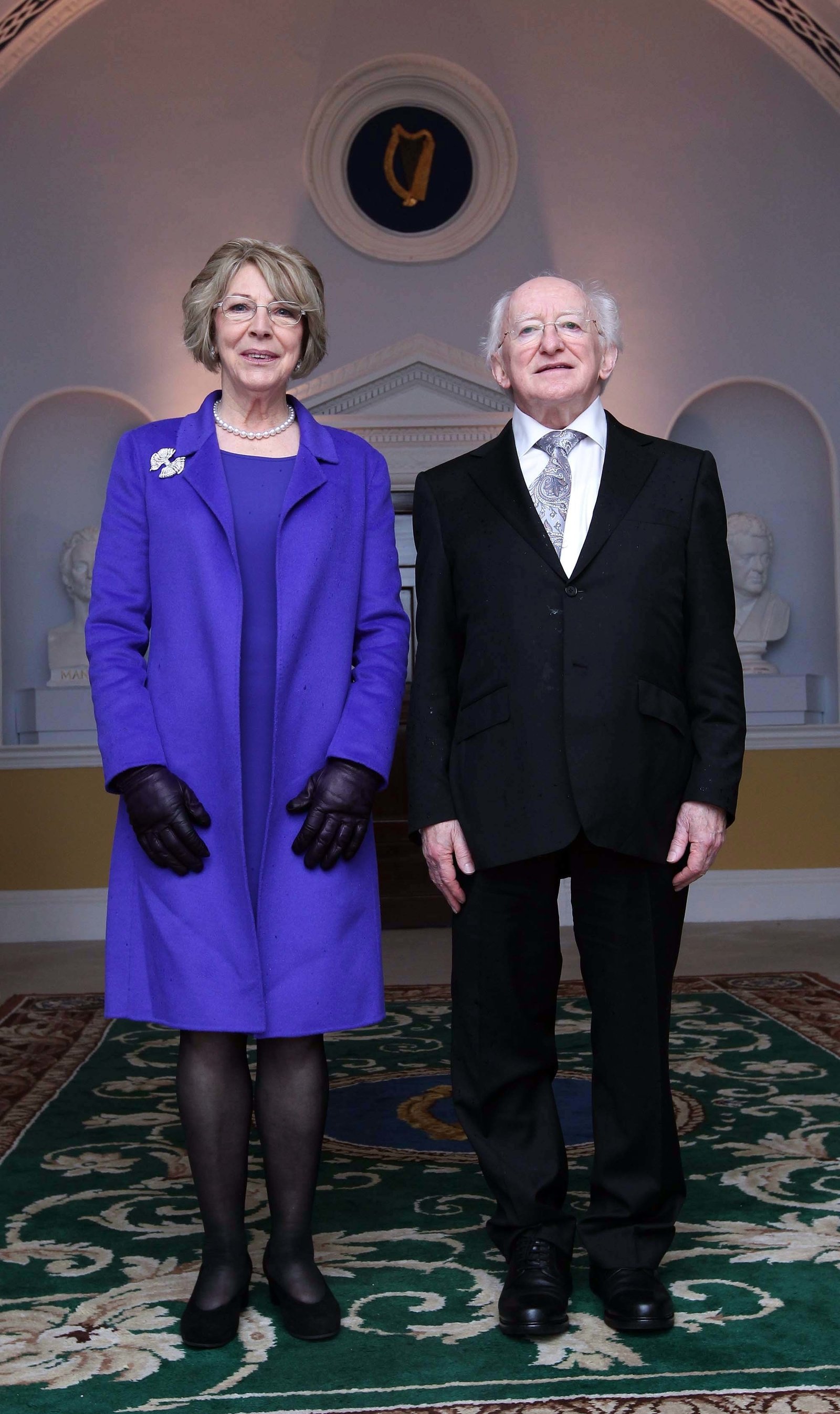 Michael D Higgins with his wife Sabina at Áras an Uachtaráin