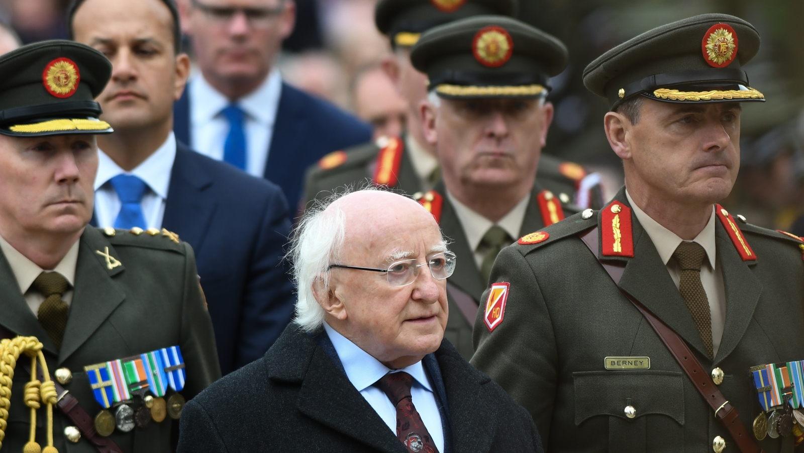 President Higgins attends the Easter Sunday Commemoration Ceremony at the GPO in March 2016
