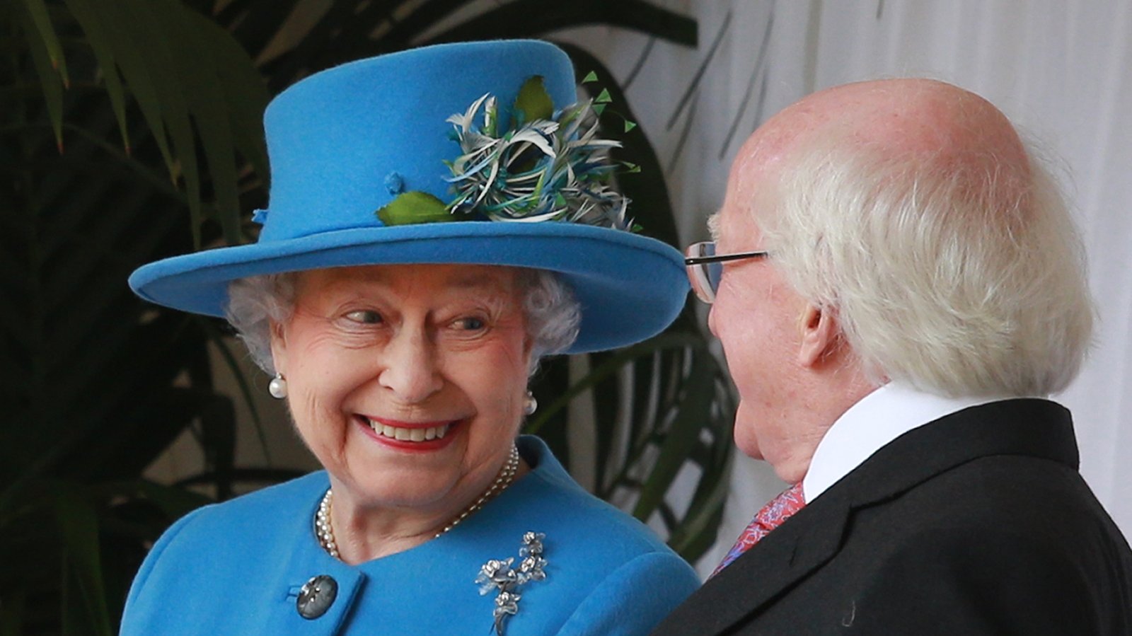 Queen Elizabeth ll with President Higgins in April 2014