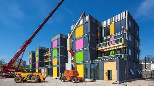 A volumetric build scheme in Lewisham, London designed by architects Rogers Stirk Harbour and Partners