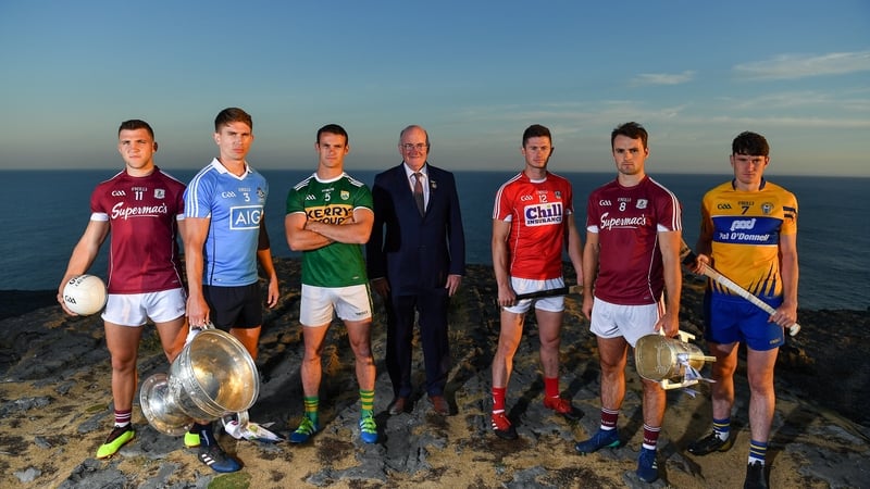 John Horan, centre, at the GAA's launch of their All-Ireland championships on the Aran Islands