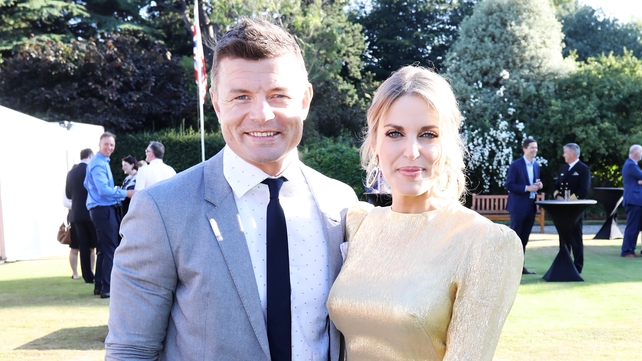 Brian O'Driscoll and Amy Huberman at the Garden Party for the Royal Visit in Glencairn
