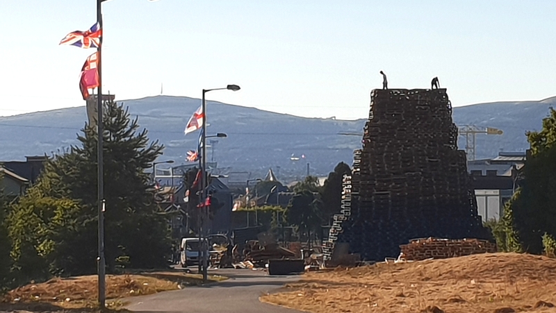 The bonfire site on Bloomfield Walkway is deemed to be too close to homes in the area