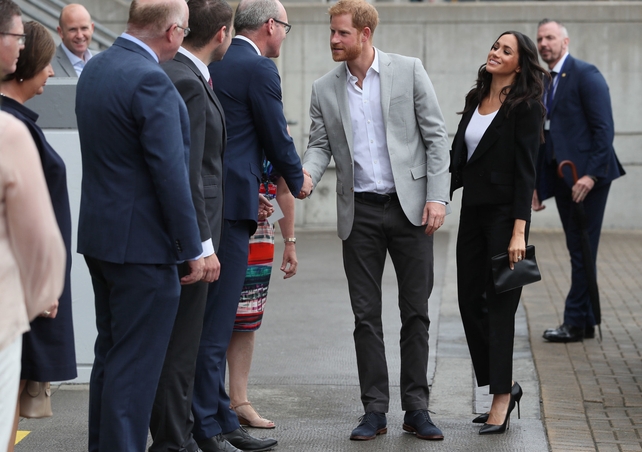 The couple meet Tánaiste Simon Coveney ahead of a tour of the Croke Park museum