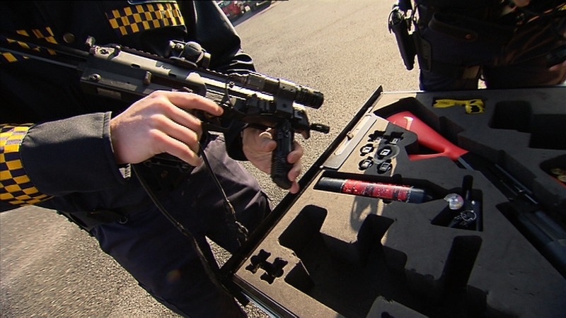 The weapon fell out of an emergency response unit vehicle (file pic)