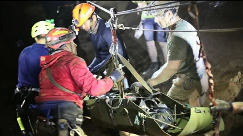 The boys were sedated for safety before being taken out of the cave