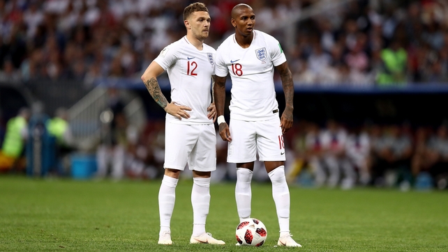 Kieran Trippier and Ashley Young discuss a plan