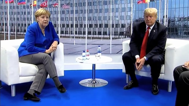 Chancellor Merkel and President Trump held talks while attending a NATO summit in Brussels