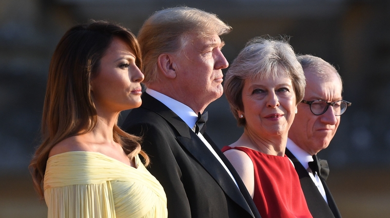 Donald and Melania Trump arrive at Blenheim Palace