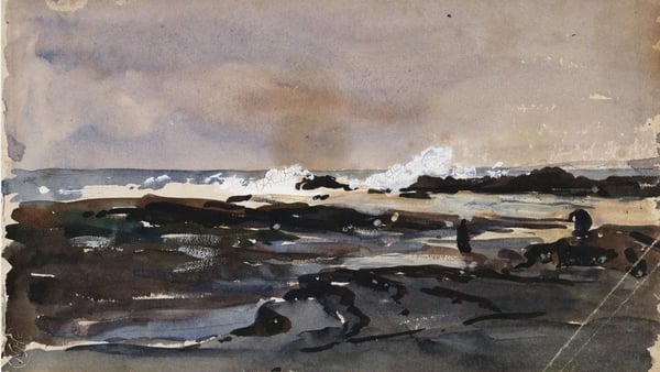 Nathaniel Hone the Younger, Waves Breaking on the Rock's Kilkee (c1890)