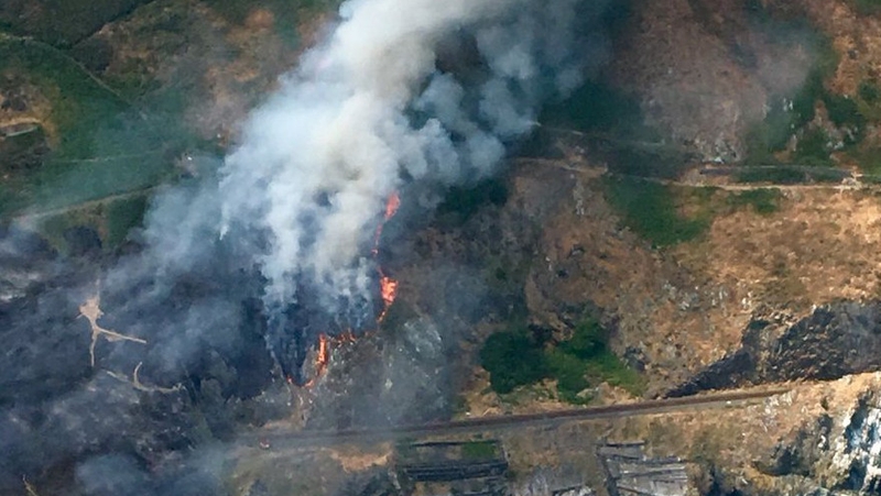 The fire has been burning since the early hours of the morning