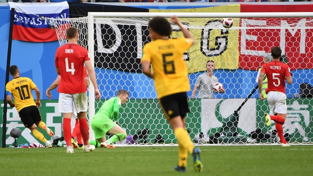 Eden Hazard puts the game beyond doubt as he score's Belgium's second goal