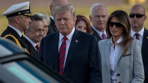 Donald Trump and US First Lady Melania Trump arriving in Helsinki