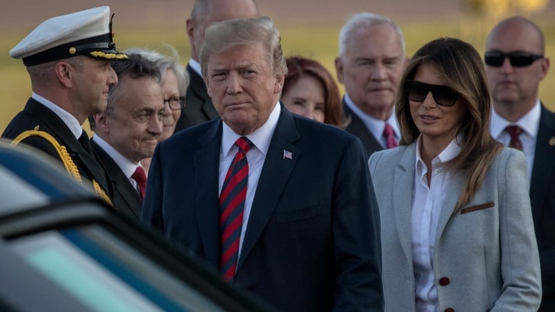 Donald Trump and US First Lady Melania Trump arriving in Helsinki