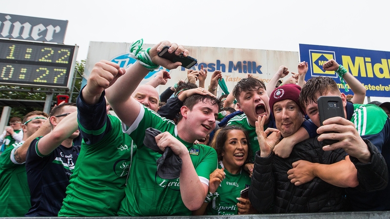 Limerick fans celebrate their victory over Kilkenny