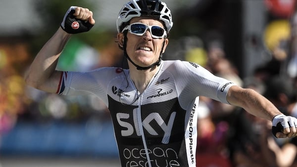Geraint Thomas took the stage win and overall lead