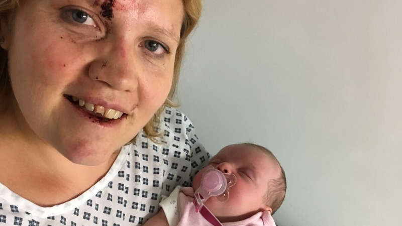 Clare O'Neill is pictured with her daughter after they were reunited (Pic: West Midlands Police)