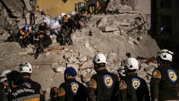 White Helmet volunteers in Idlib earlier this year